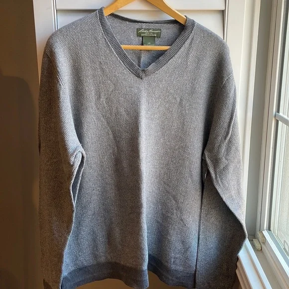 Eddie Bauer | Sweaters | Eddie Bauer Gray V Neck L | Poshmark